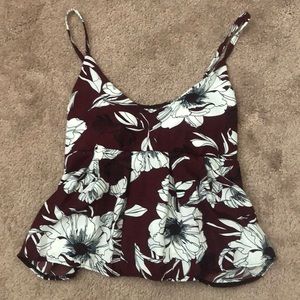 Burgundy Floral Top